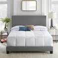 thumbnail image 1 of Boyd Sleep Florence Gray Faux Leather King Size Fully Upholstered Platform Bed Frame with Adjustable Headboard, Qualified Box Spring or Foundation Required for Use, 1 of 12