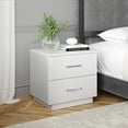 thumbnail image 1 of Boyd Sleep Hamilton Double Drawer Nightstand, White, 1 of 8