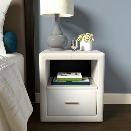 Boyd Sleep Lombardi Upholstered Faux Leather Nightstand