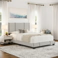 thumbnail image 1 of Boyd Sleep Lucena Off White Linen Twin Size Upholstered Platform Bed Frame with Adjustable Headboard, Qualified Box Spring or Foundation Required for Use, 1 of 8