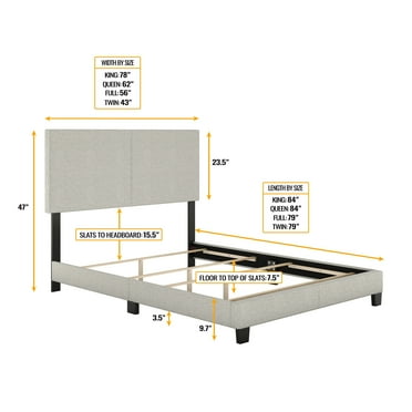 Boyd Sleep MIL897QN Mateo Linen Upholstered Platform Bed