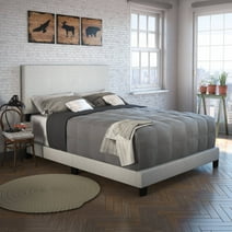 Boyd Sleep Milan Twin Upholstered Platform Bed, Box Spring Required, Off White Linen