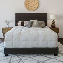 Boyd Sleep Napoli Black Faux Leather Twin Size Fully Upholstered Platform Bed Frame with Adjustable Headboard, Qualified Box Spring or Foundation Required for Use