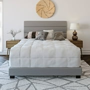 Boyd Sleep Napoli Gray Faux Leather King Size Fully Upholstered Platform Bed Frame with Adjustable Headboard, Qualified Box Spring or Foundation Required for Use
