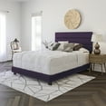 thumbnail image 1 of Boyd Sleep Napoli Purple Faux Leather Queen Size Fully Upholstered Platform Bed Frame with Adjustable Headboard, Qualified Box Spring or Foundation Required for Use, 1 of 10