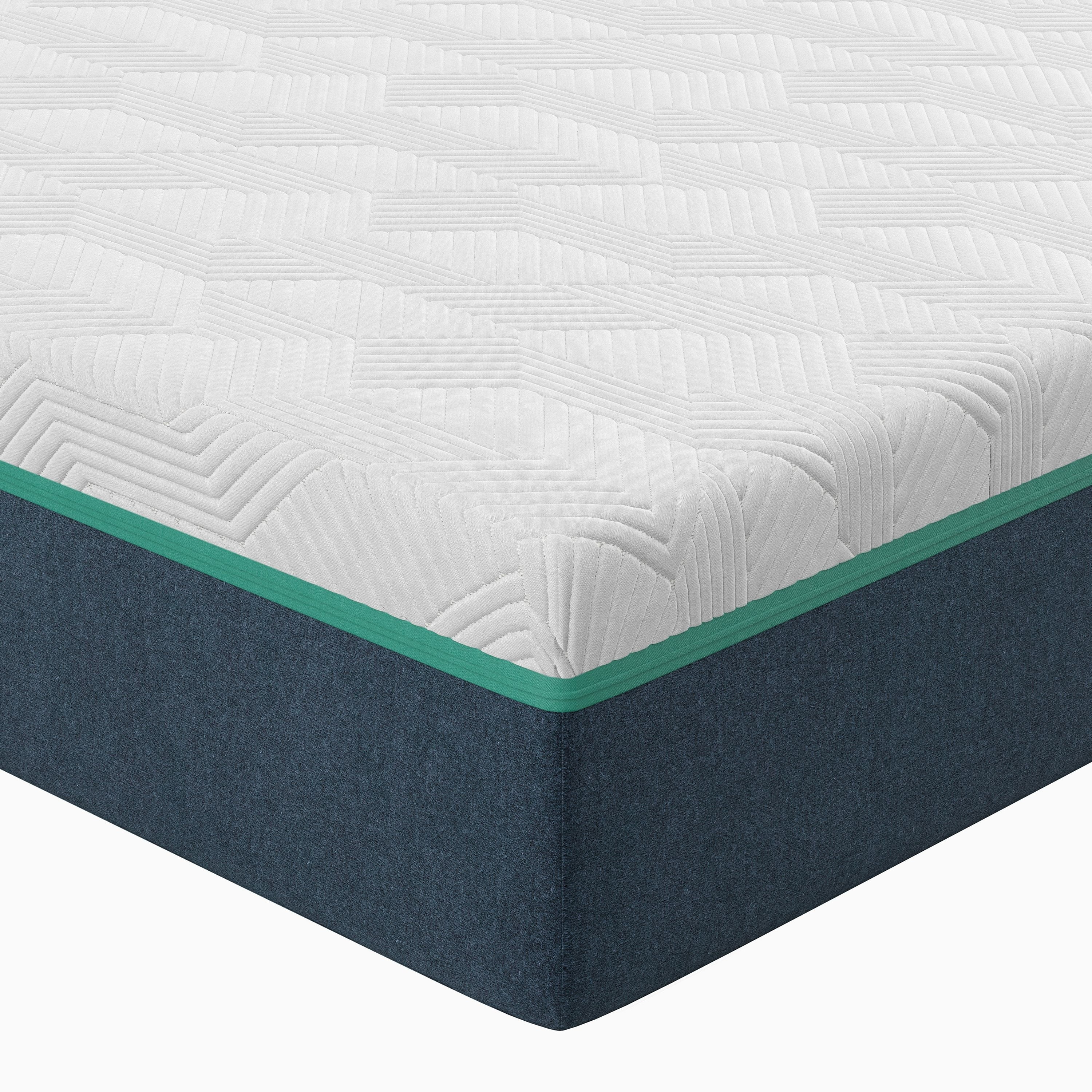 Full White and Blue Gel Memory Foam Mattress with Cooling Air Flow