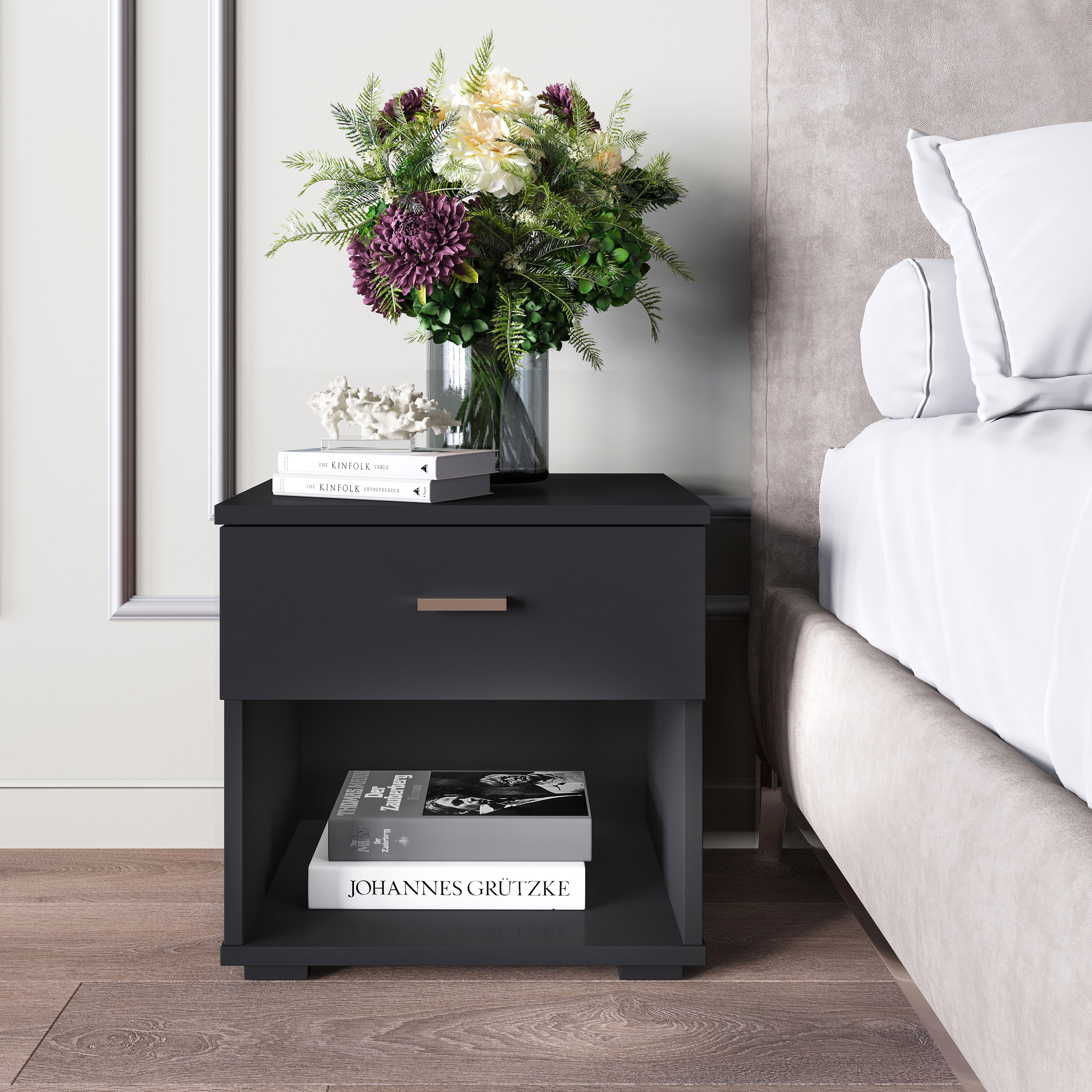 Boyd Sleep Novara One Drawer Nightstand with Open Storage