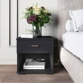thumbnail image 1 of Boyd Sleep Modern 1-Drawer Nightstand with Open Storage, Black, 1 of 10