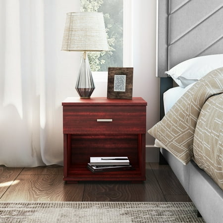 Boyd Sleep Novara One Drawer Nightstand with Open Storage, Cherry