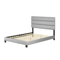 thumbnail image 1 of Boyd Sleep Piedmont Gray Faux Leather Full Size Fully Upholstered Platform Bed Frame with Adjustable Headboard, 1 of 14