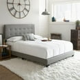 thumbnail image 1 of Skyline Decor Upholstered Tufted Faux Leather Platform Bed with Bonus Base Wooden Slat System, Full, Gray, 1 of 5