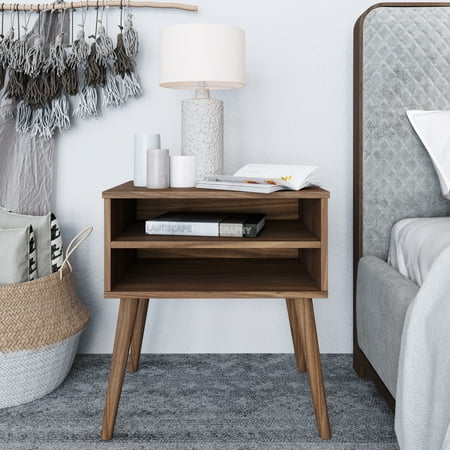 Boyd Sleep Ragusa Mid-Century Modern Open Shelf Nightstand