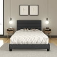 thumbnail image 1 of Boyd Sleep Ravenna Black Linen Full Size Upholstered Platform Bed Frame with Adjustable Headboard, Qualified Box Spring or Foundation Required for Use, 1 of 12