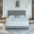 thumbnail image 1 of Boyd Sleep Senata Gray Linen Queen Size Fully Upholstered Platform Bed Frame with Adjustable Headboard, 1 of 13