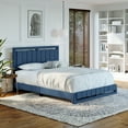 thumbnail image 1 of Boyd Sleep Senata Upholstered Linen Platform Bed Blue Queen, 1 of 5