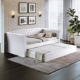 thumbnail image 1 of Boyd Sleep St. Ives Faux Leather Upholstered with Trundle Daybed, Twin, White, 1 of 7
