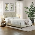 thumbnail image 1 of Boyd Sleep Vector Tan Linen Queen Size Upholstered Platform Bed Frame with Adjustable Headboard, 1 of 8