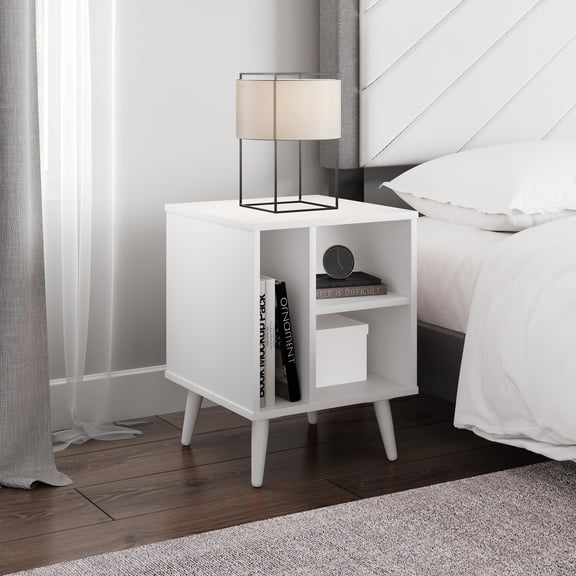 Boyd Sleep Warwick Mid-Century Modern Nightstand, White