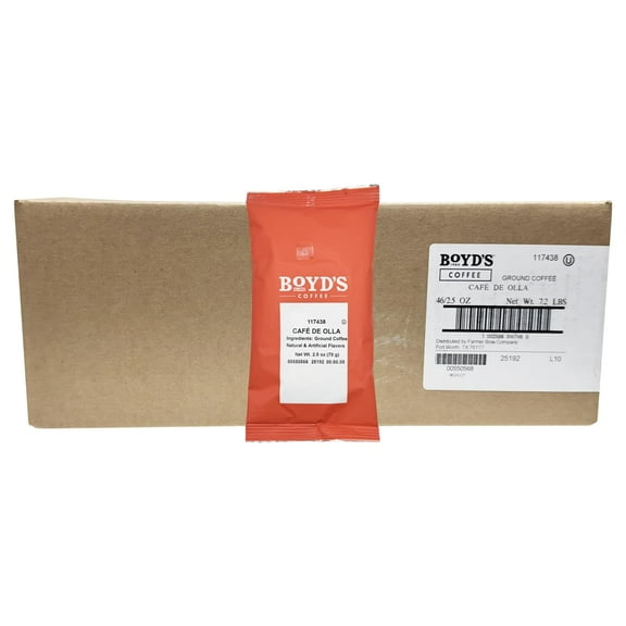 Boyd's Cafe De Olla Flavored Ground Coffee, 46/2.5oz Pre-Portioned Packets