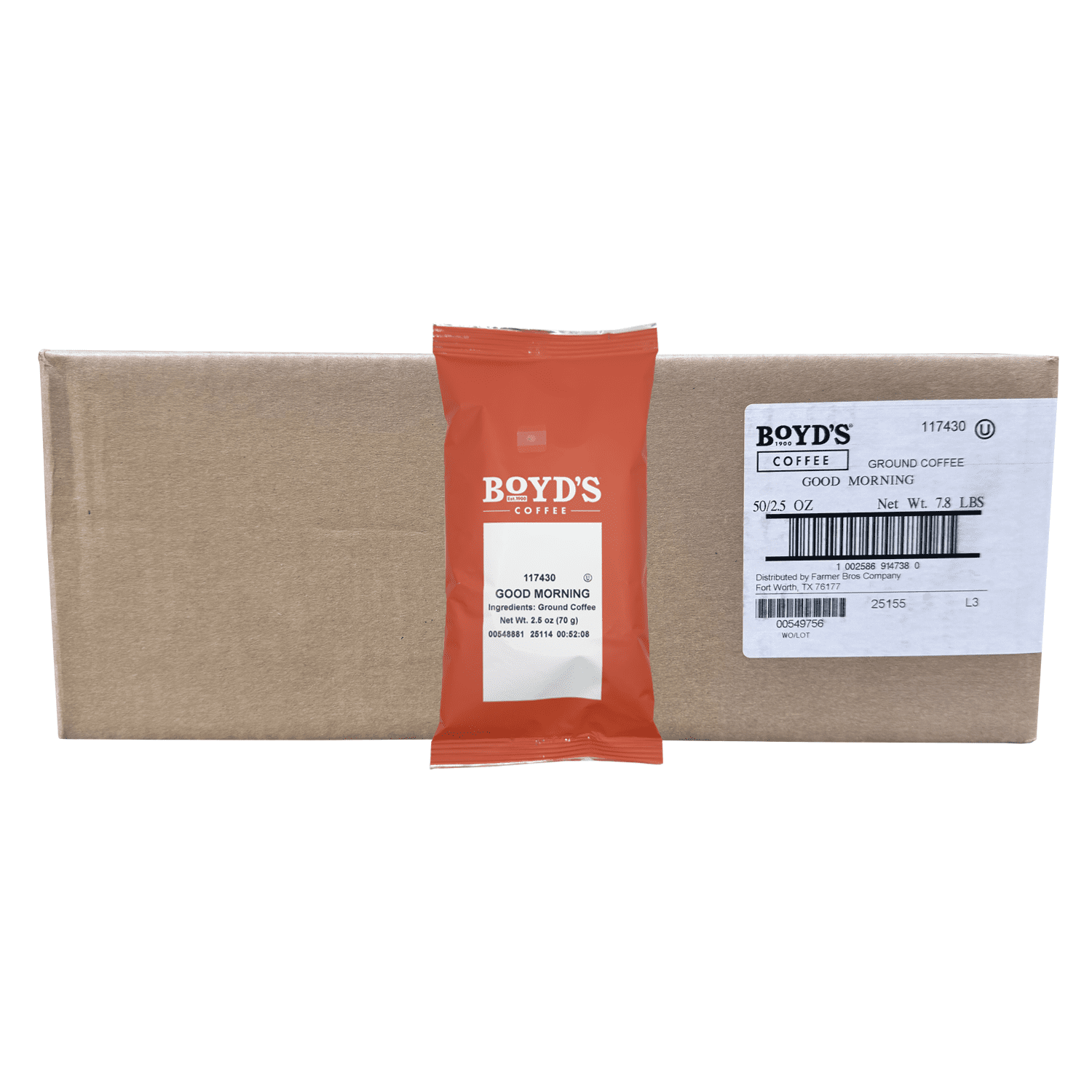 Boyd's Coffee Good Morning Coffee - Ground Medium Roast - 2.5 Ounce (Pack of 50)