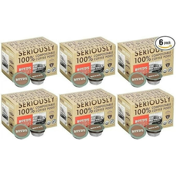 Boyd's Coffee Organic Red Wagon Coffee - Dark Roast - Single serve pods (72 ct)