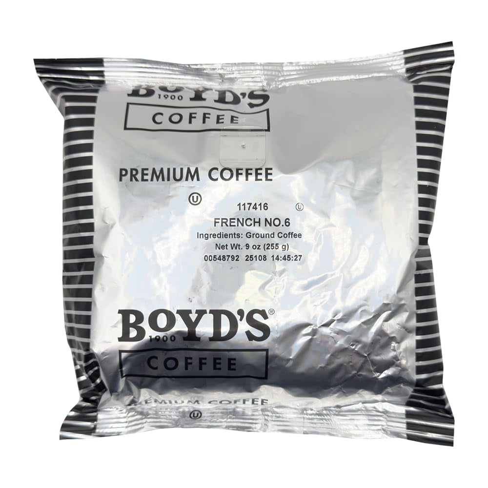 Boyd's French No. 6 Ground Coffee, Dark Roast, 9 oz Bold & Smoky Flavor