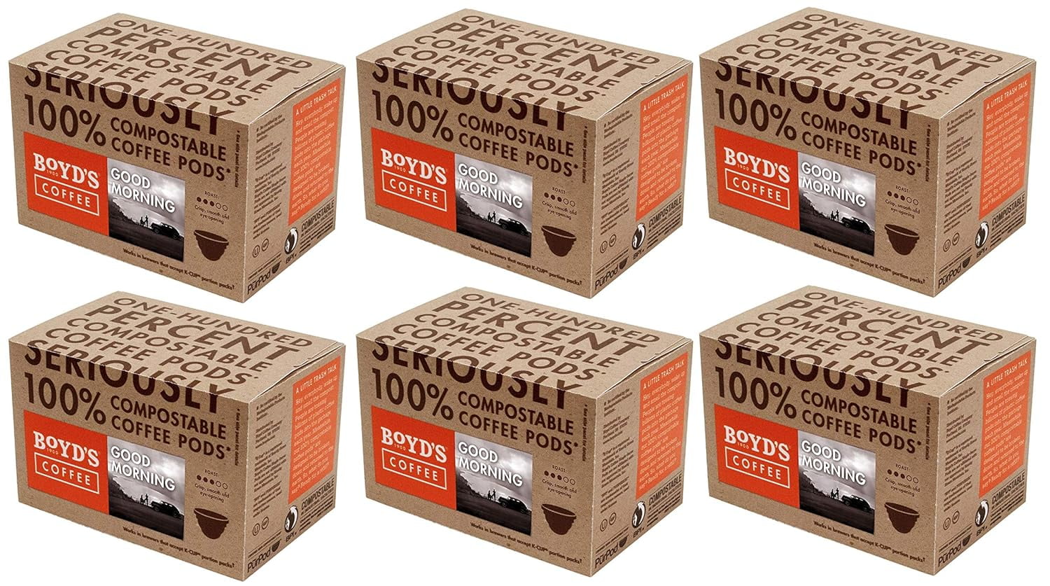 Boyd's Good Morning Coffee - Medium Roast - Single Cup, 12 Count (Pack of 6)