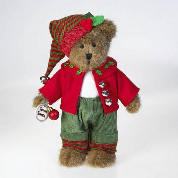 Boyds Bears Elf Bear With Team Santa Bag Alfie Hollybell- 4017144