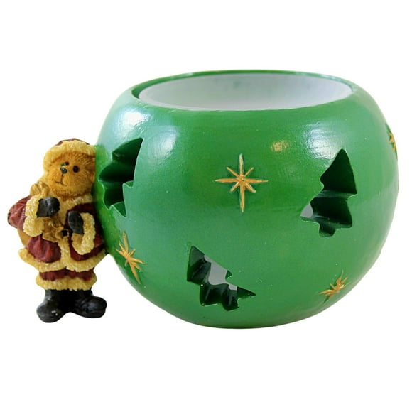 Boyds Bears Resin 3.00In Klaus Kringlebear...Deck The Halls, Resin, Christmas Bearstone Votive 1E 27732