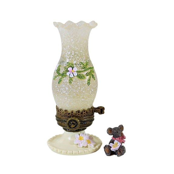 Boyds Bears Resin 3.50In Aileens Vintage Lamp W/ Lumin, Resin, Treasure Box 4027343