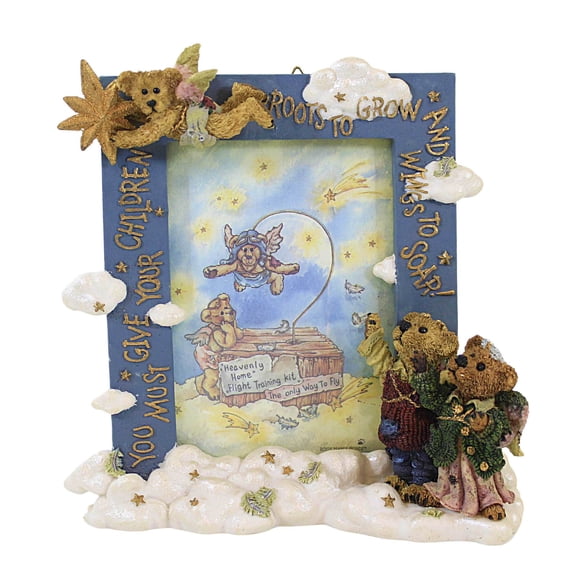 Boyds Bears Resin 7.25In Wings To Soar Frame, Resin, Baby Bearstone Angel 27300