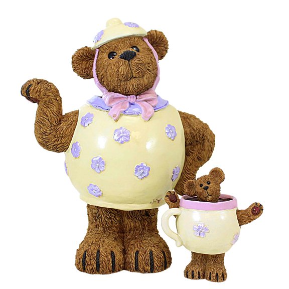 Boyds Bears Resin Mrs. Stout With Lil' Steamy - 2 Figurines 11 Inch, Resin - Bearstone Set Of 2 4021087