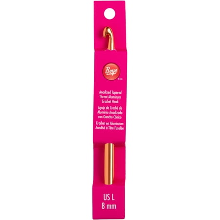 Boye Aluminum Crochet Hook, 6 inch, Size L 11/8mm, Gold