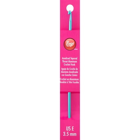 Boye Crochet Hook 6" Aluminum Size E Blue