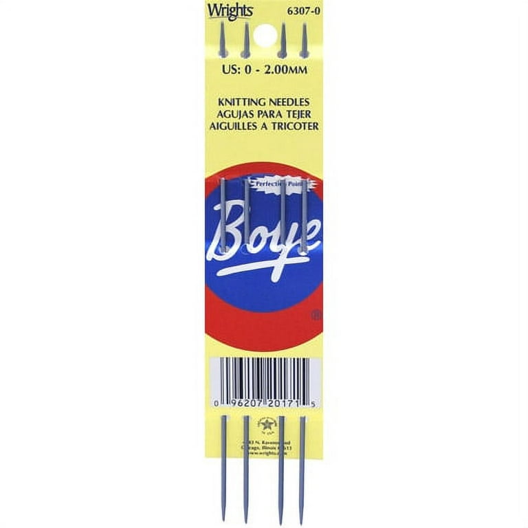 Boye 7-Inch Aluminum Double Point Knitting Needles, Size 8 (5mm)
