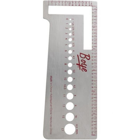 Boye Metal Stitch and Row Gauge Needle Check