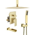 thumbnail image 1 of Boyel Living 10 Inch Ceiling Mount Rain Shower System Shower Combo Handheld Shower Brushed Gold, 1 of 7