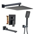 thumbnail image 1 of Boyel Living 10 in Shower System Wall Mount 3-Functions Square Shower Faucet Set with Handheld Spray,Matte Black, 1 of 10