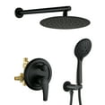 thumbnail image 1 of Boyel Living 10 in. Shower System Wall Mount Rain Dual Shower Heads for Bathroom Handheld 3.2 GPM Rainfall Shower Faucet Set 5-Spray Patterns with Hand Shower in Matte Black, 1 of 7