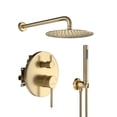 thumbnail image 1 of Boyel Living 10 in Shower System Wall Mounted Rain Shower Head with Handheld Shower Two-function copper Bathroom Shower Set Brushed Gold, 1 of 8