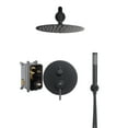 thumbnail image 1 of Boyel Living 10 inch Round Rain Shower Faucet Wall Mount 2-function Shower System with Handheld Shower Matte Black, 1 of 7