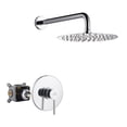 thumbnail image 1 of Boyel Living 10 inch Round Rain Shower Faucet Wall Mount Single-function Shower System Chrome, 1 of 8