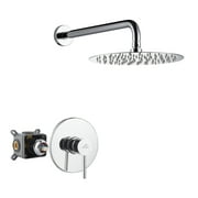 Boyel Living 10 inch Round Rain Shower Faucet Wall Mount Single-function Shower System Chrome