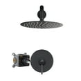 thumbnail image 1 of Boyel Living 10 inch Round Rain Shower Faucet Wall Mount Single-function Shower System Matte Black, 1 of 8