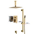 thumbnail image 1 of Boyel Living 10 inches Rain Shower System Ceiling Mount Dual Shower Heads with Adjustable Handheld Shower Brushed Gold, 1 of 10