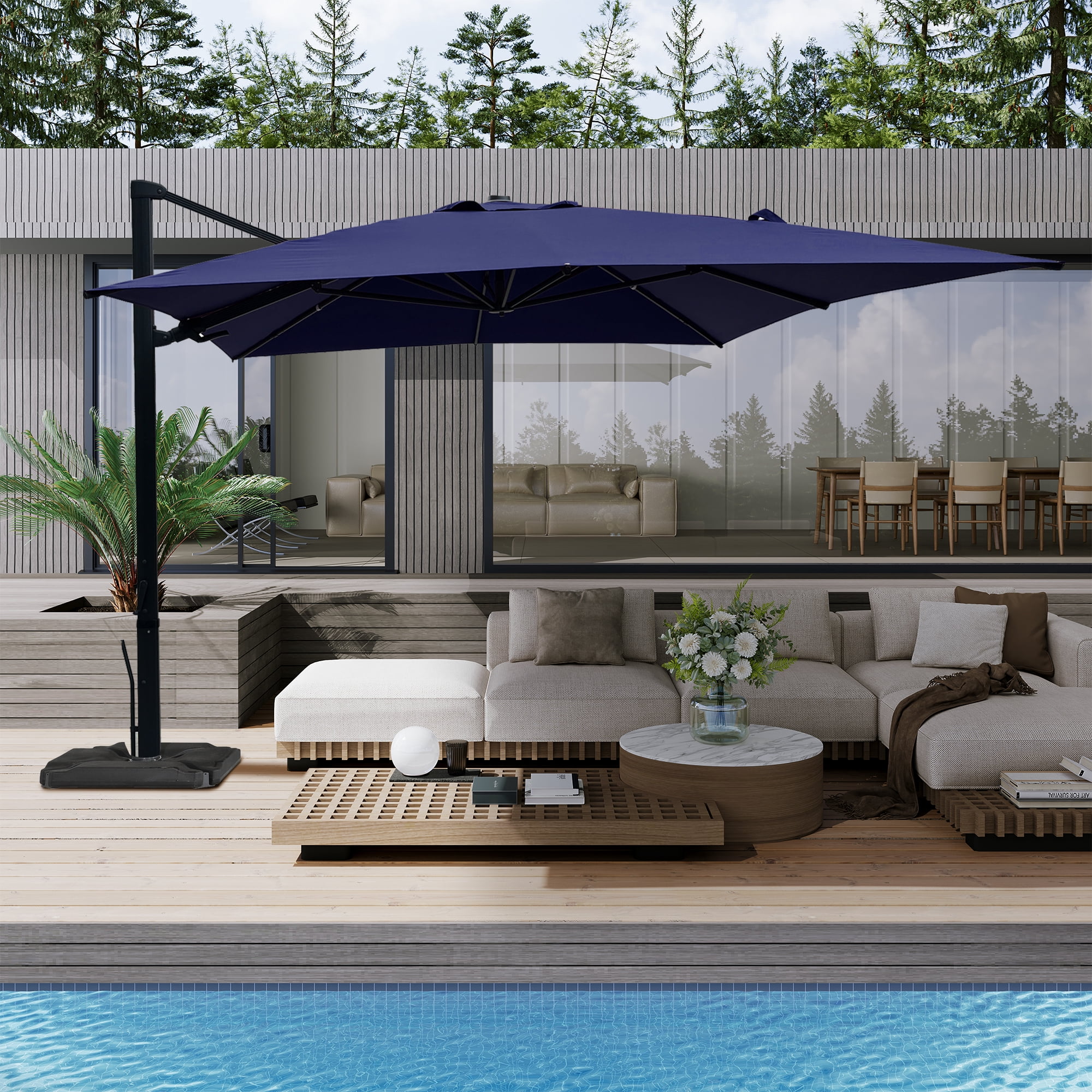 13 foot cantilever patio umbrella canada Treasure Garden AKZ13 Introducing 13ft Double Top Round Cantilever Umbrella Pro 13 ft. x 10 ft.