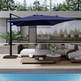 thumbnail image 1 of Boyel Living 10 x 13 FT Offset Patio Umbrella - w/Base, Offset Cantilever Patio Outdoor Sun Umbrella, Crank System & 90° Adjustable Tilt, Navy Blue, 1 of 7