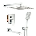 thumbnail image 1 of Boyel Living 12 in Shower System Wall Mount 3-Functions Square Shower Faucet Set with Handheld Spray,Chrome, 1 of 10