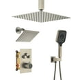 thumbnail image 1 of Boyel Living 12 inch Ceiling Mounted Rain Shower System 3 Function Thermostatic Shower System with Wall Mount 6 inch Regular Shower Head,Brushed Nickel, 1 of 8