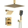 thumbnail image 1 of Boyel Living 12 inch Ceiling Mounted Rain Shower System 3 Function Thermostatic Shower System with Wall Mount 6 inch Regular Shower Head,Brushed Gold, 1 of 8